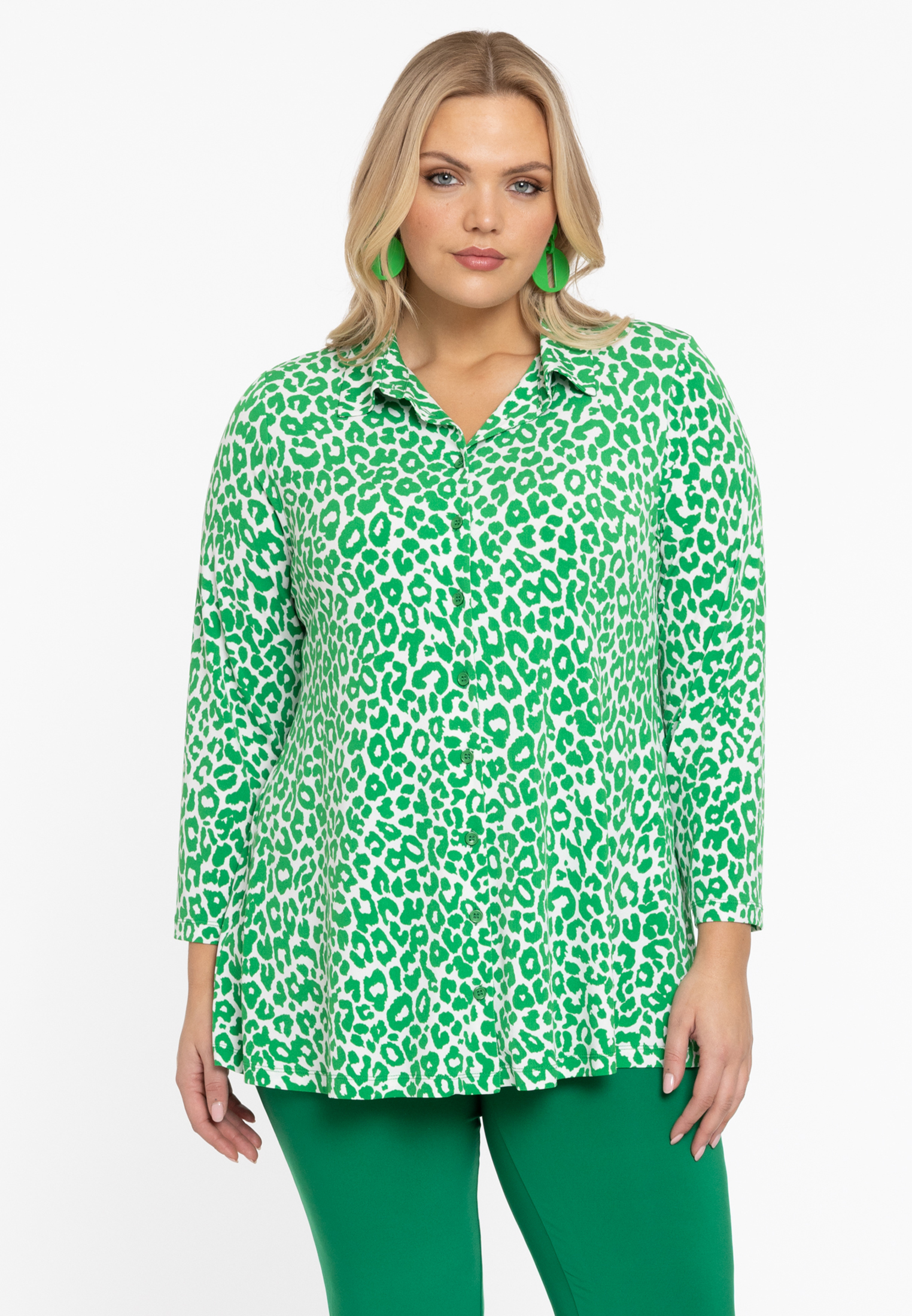 Blouse A-line GREEN LEO