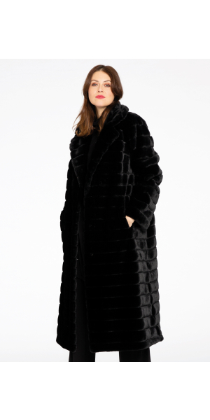 Yoek | Coat panelled faux fur