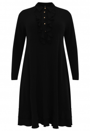 Dress front frill DOLCE - black brown