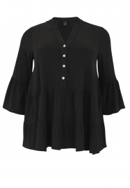 Tunic frilled DOLCE - black bright green