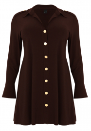Tunic wide bottom buttoned DOLCE - black brown