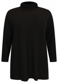 Pullover high neck RIB - black grey 