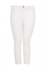Jeans 7/8 zip back leg - white 