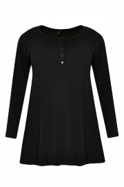 Tunic flare LS buttons COTTON - black 