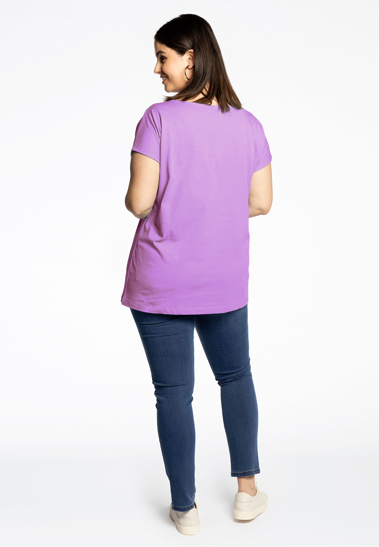 Basic T-shirt cap sleeves COTTON - white black blue light blue red pink light purple