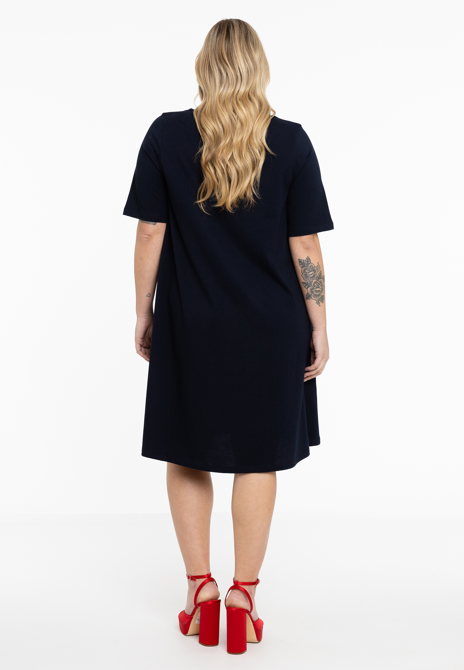 Dress A-line COTTON - black blue