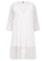 Cardi-blouse frilled VOILE - white 