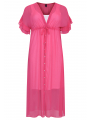 Cardi-dress frilled sleeve VOILE - white black pink