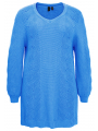 Pullover cable KNIT - light blue brown