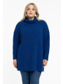 Pullover knit high neck - ecru black indigo