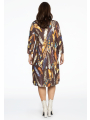 Dress front pleats FEATHERS - brown