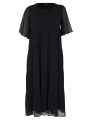 Dress long VOILE - black turquoise