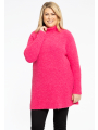 Pullover met col Teddy - pink turquoise