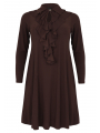 Dress A-line Double Volant DOLCE - red brown