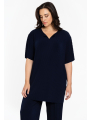 Tunic straight PLISSE - blue red 