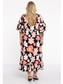 Dress buttoned HIBISCUS - black 