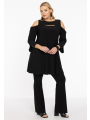 Tunic wide bottom cut outs DOLCE - black 