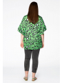 Blouse wide frilled LEOPARD - green 