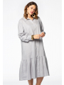 Dress frill bottom LINEN - light grey grey 