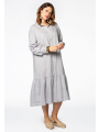 Dress frill bottom LINEN - light grey grey 