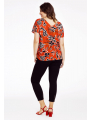 Shirt double V-neck MIX PRINT - red 
