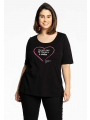 T-Shirt relax 'a women's heart' - black 