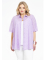 Blouse A-line broderie anglaise - white pink light purple