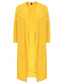 Cardigan drape neck cashmere - yellow light blue