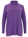 Pullover high neck rib sleeves - black purple orange 