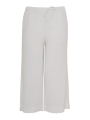 Trousers LINEN cropped - white black 