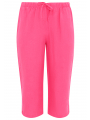 Cropped trousers waist cord LINEN - white black pink