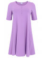 Dress A-line buttons ORGANIC - black blue green pink light purple