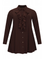 Blouse frilled front DOLCE - black red brown mid brown
