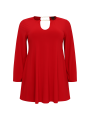 Tunic wide bottom with chain - black red 