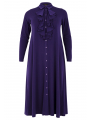 Blouse dress A-line Frilled DOLCE - black purple 