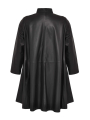 Coat wide Aline leather - black 