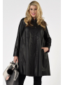 Coat wide Aline leather - black 