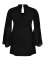 Shirt wide plissé sleeve DOLCE - black 