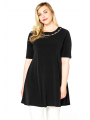 Tunic wide bottom pearls DOLCE - black blue