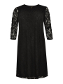 Dress puckered sleeves LACE - black 