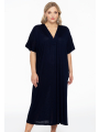 Dress wide COCOON - blue bright green