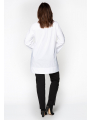 Shirt COTTON stretch slits - white black 