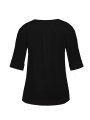Shirt COTTON stretch slits - black 