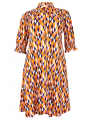 Dress buttoned HARLEQUIN - orange 